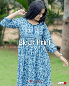 Floral Block Print Gown