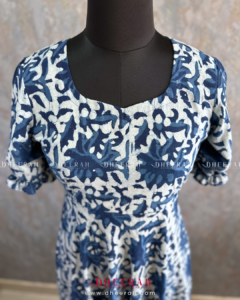 Blue Indigo Printed Gown